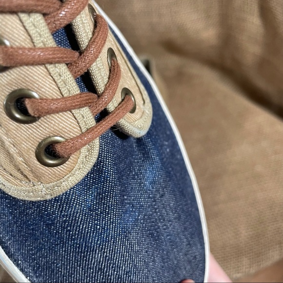 Vans Canvas Lo Two Tone Sneaker Blue Tan Lace up - Picture 10 of 13